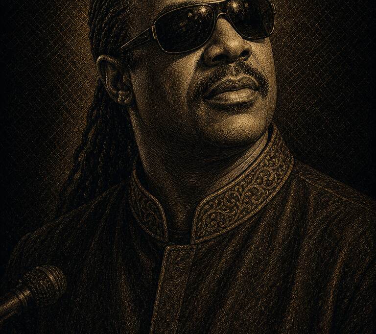 Retrato Acólito de Stevie Wonder