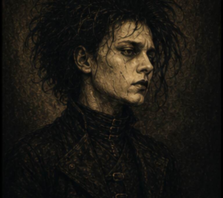 Retrato Bardo de Edward Mãos de Tesoura