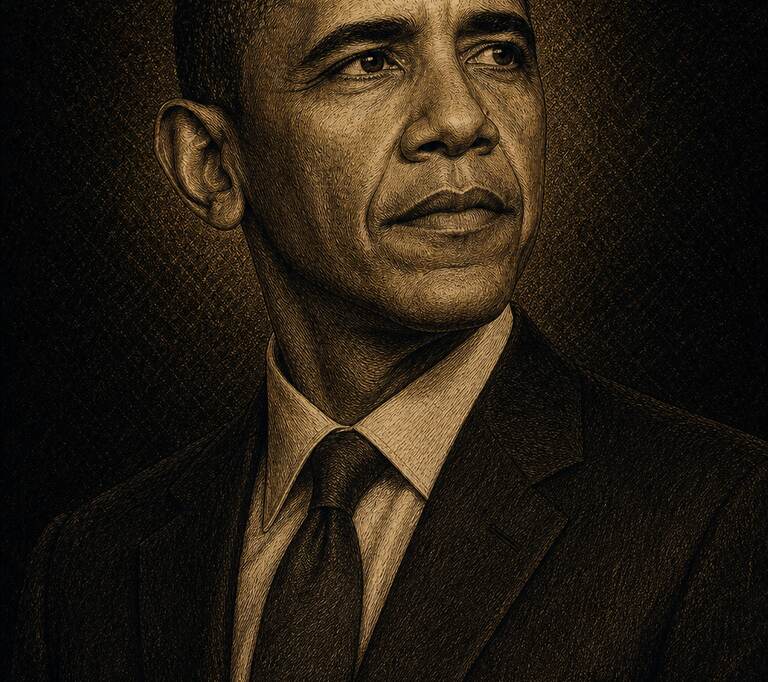 Retrato Gladiador de Barack Obama
