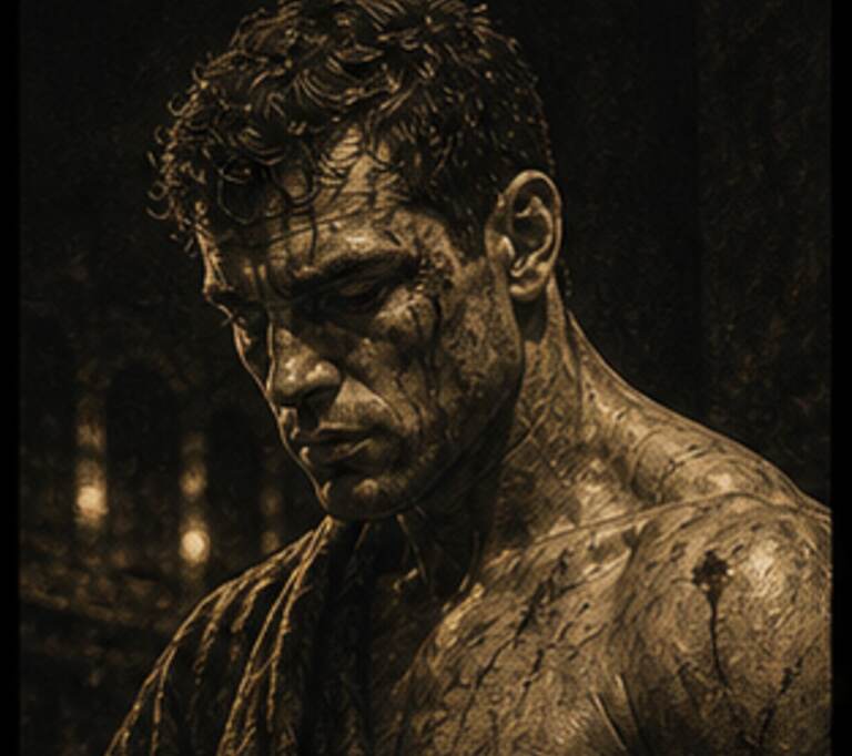 Retrato Gladiador de Lance Armstrong