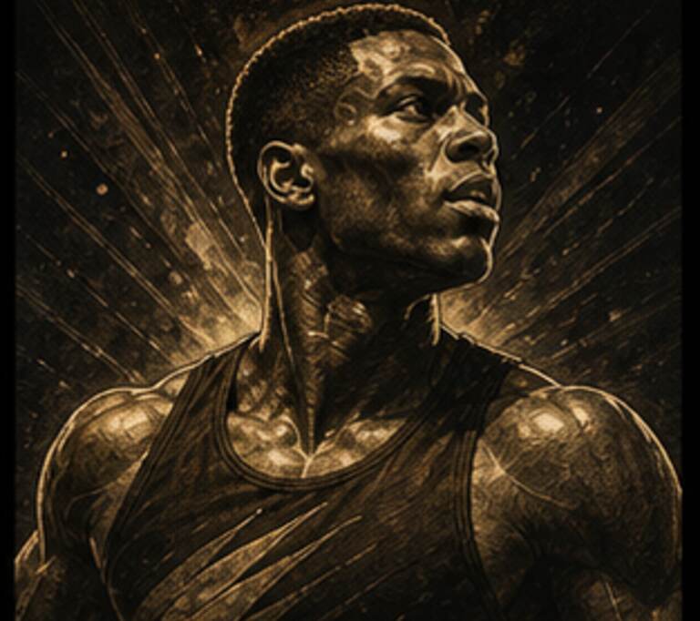 Retrato Gladiador de Usain Bolt