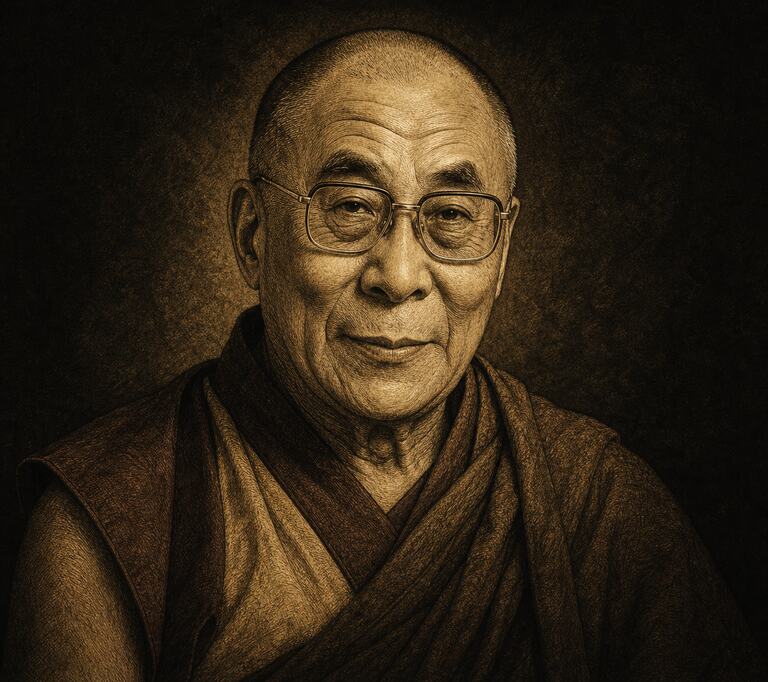Retrato Monge de Dalai Lama