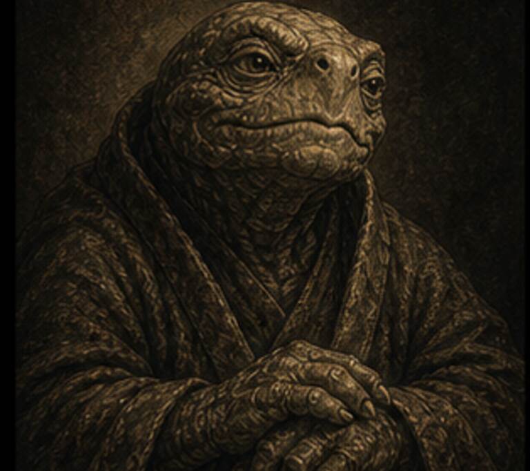 Retrato Monge de Mestre Oogway