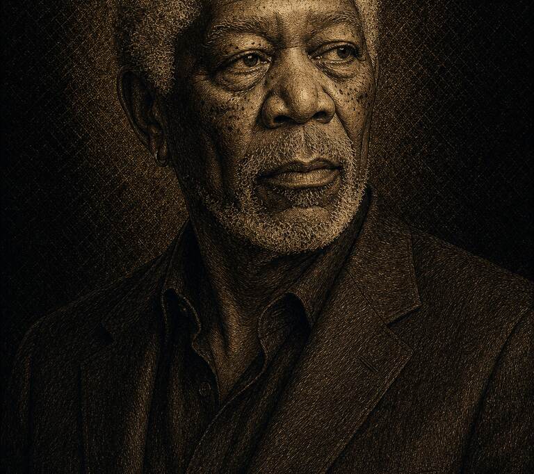 Retrato Monge de Morgan Freeman