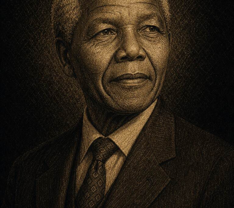 Retrato Monge de Nelson Mandela
