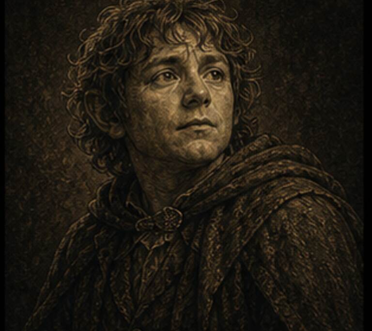 Retrato Monge de Samwise Gamgee