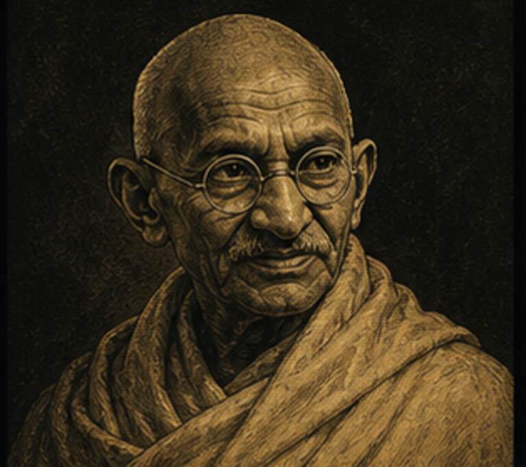Retrato Paladino de Mahatma Gandhi